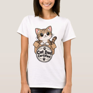 Certifié Papa Chat - T-shirt avec un mignon chaton