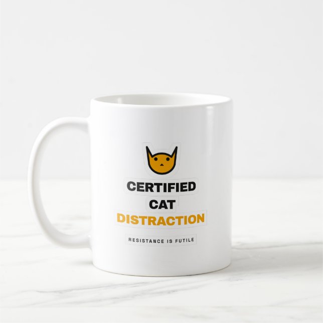 Certified Cat Distraction Funny Cat Mug (Gauche)