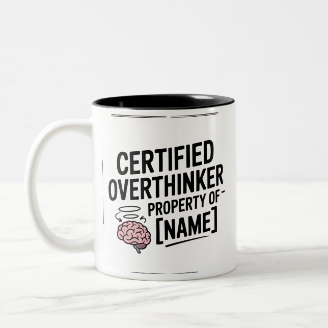 Certified Overthinker Funny Gift Mug (Gauche)