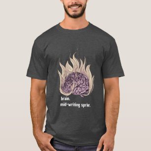 Cerveau en feu écriture t-shirt