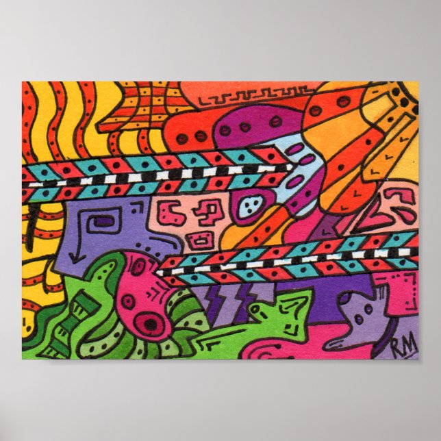 Cerveau Terrain #37 Poster d'art Abstrait Mini (Devant)