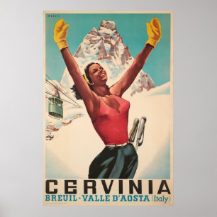 Cervinia, Breuil - Valle d'Aosta, Italie, Poster d