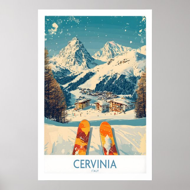 Cervinia Wall Art Ski Poster Italy 1 (Devant)