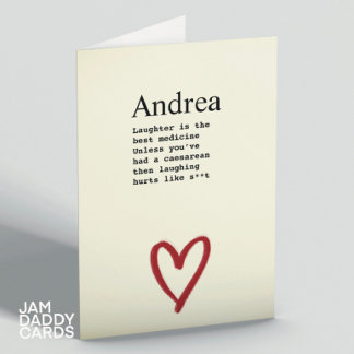 Cesarean Recovery Funny Carte personnalisable