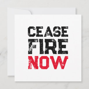 Cessez le feu maintenant noir rouge blanc grunge t