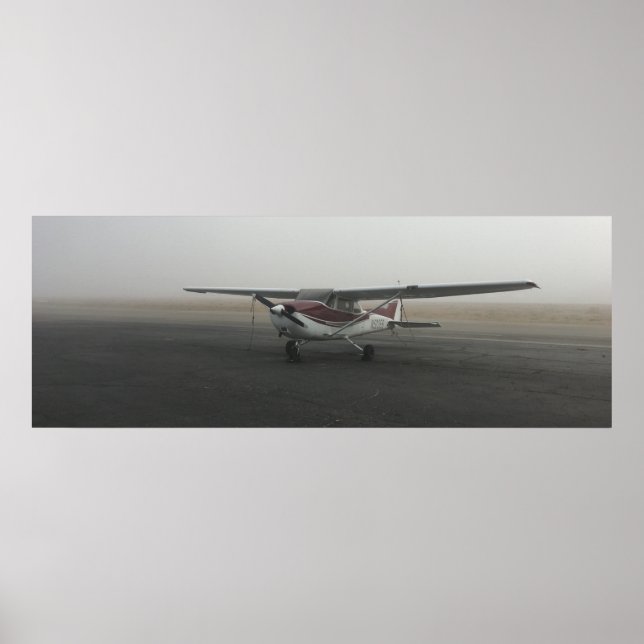 Cessna dans le poster brouillard (Devant)