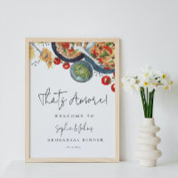 C'est Amore ! Aquarelle Affiche de bienvenue alime