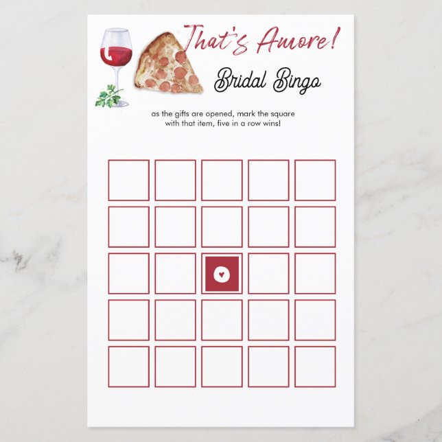 C'est Amore Bingo Fête des mariées Game (Devant)