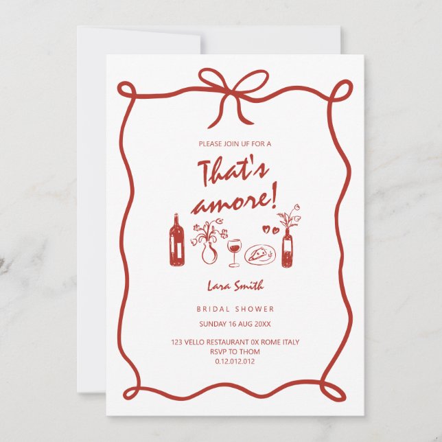 C'est Amore carte de douche de mariée italienne (Devant)