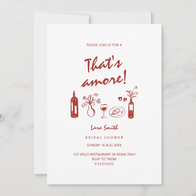 C'est Amore Carte de fiançailles de mariage de la  (Devant)