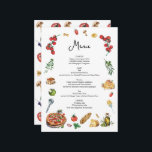 C'est Amore carte de menu Pâtes Pizza<br><div class="desc">Menu avec pizzas aux pâtes et illustrations culinaires italiennes.</div>