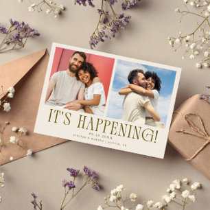 C'est Arrivé 2-Photo Carte de Mariage Crème