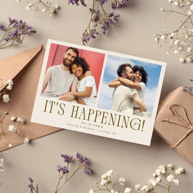 C'est Arrivé 2-Photo Carte de Mariage Crème (Créateur téléchargé)