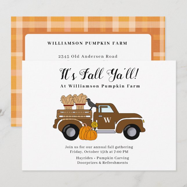 C'est automne Ya'll Fall Party Invitation (Devant / Derrière)