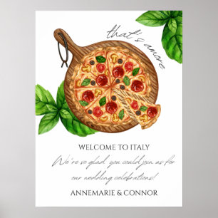 C'est beaucoup Italie Affiche de bienvenue de pizz