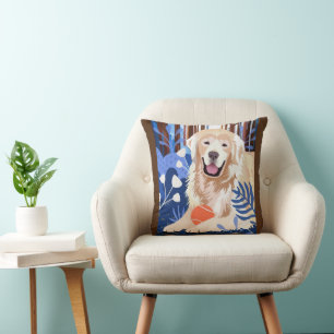 C'EST BEAUCOUP VRAI Golden Retriever Coussin