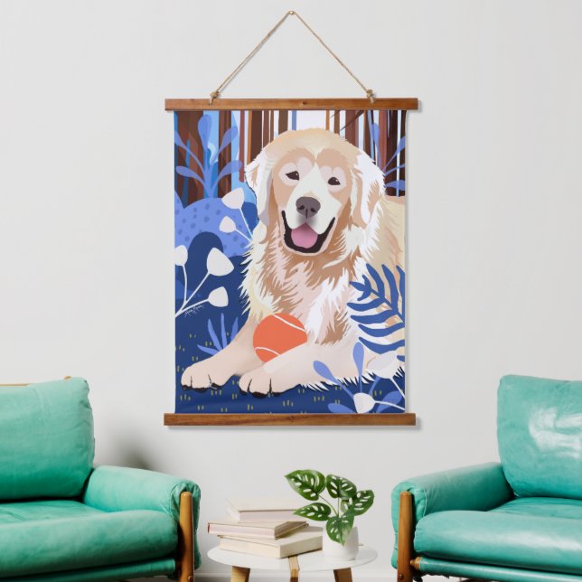 C'EST BEAUCOUP VRAI Tapisserie de Golden Retriever (Salon)