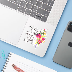 C'est bien autocollant floral rouge et jaune