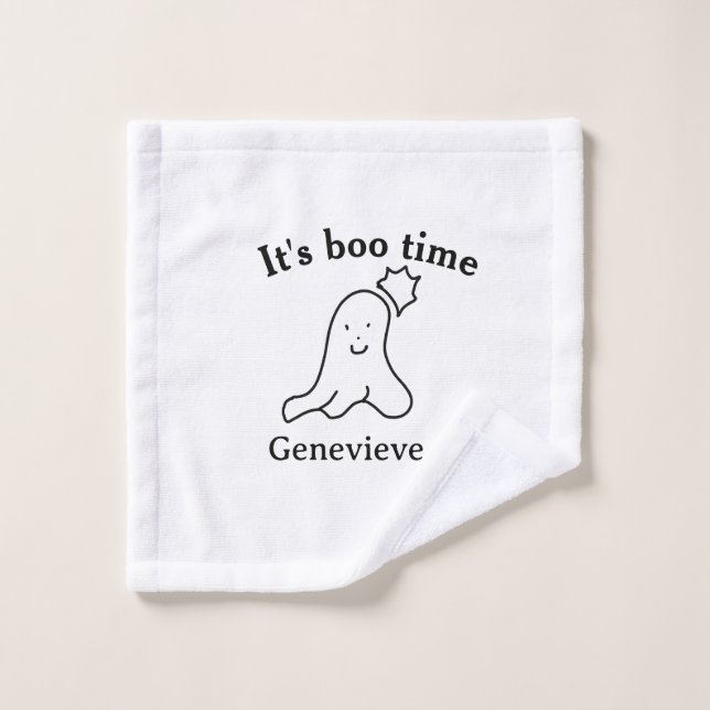 C'est boo nom heure Halloween date heure fantôme n (Gant de toilette)