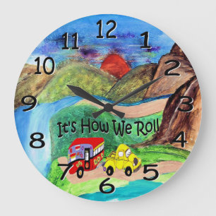 c'est comme ça que nous roulons horloge murale rét