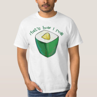 C'est comment je roule le T-shirt de sushi de