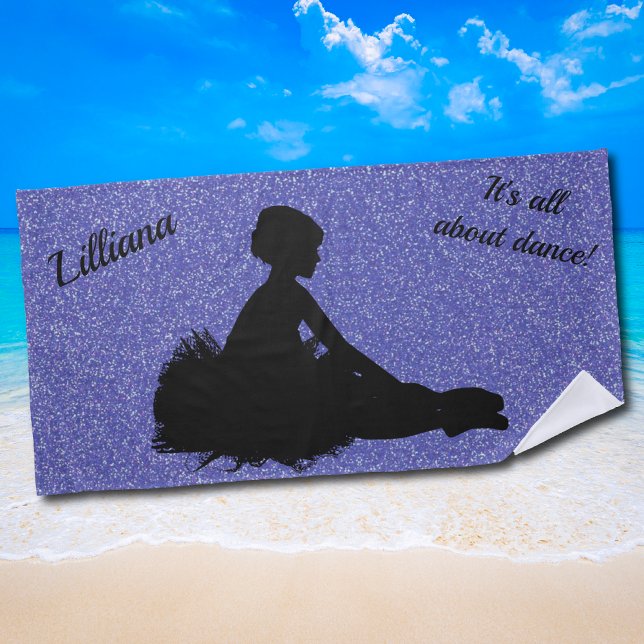 C'est de la danse ! Serviette de plage parties sci (It's All About Dance! Glitter Ballerina Beach Towel)