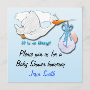 C'est des invitations d'un baby shower de cigogne