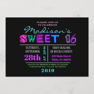 C'EST ÉLECTRIQUE ! Invitation du Sweet sixteen NEO