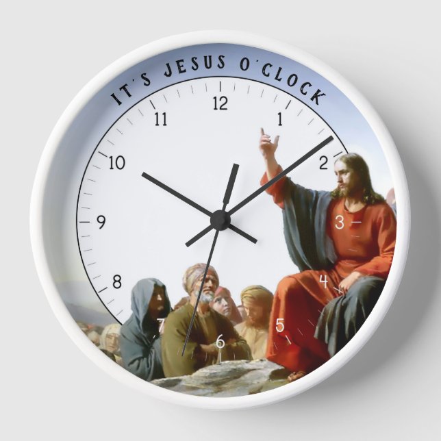 C'est Jésus O'clock Drôle Jésus-Christ Horloge (Recto)