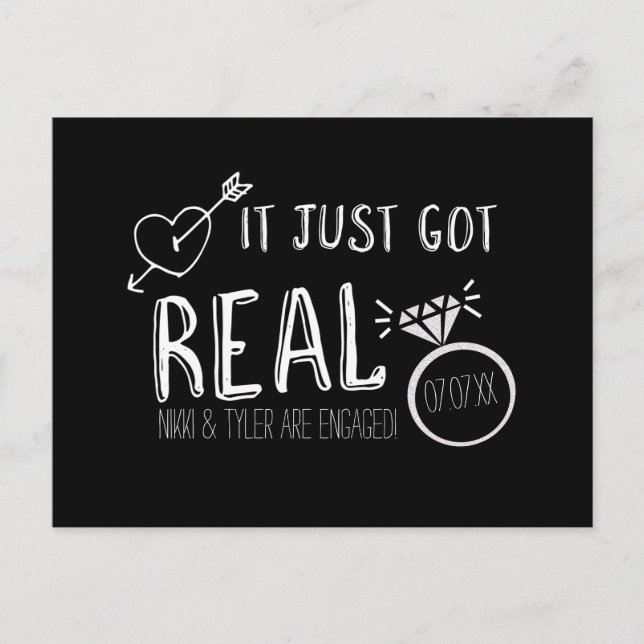 C'EST JUSTE DEVENU RÉEL Carte de Date Enregistreme (Devant)