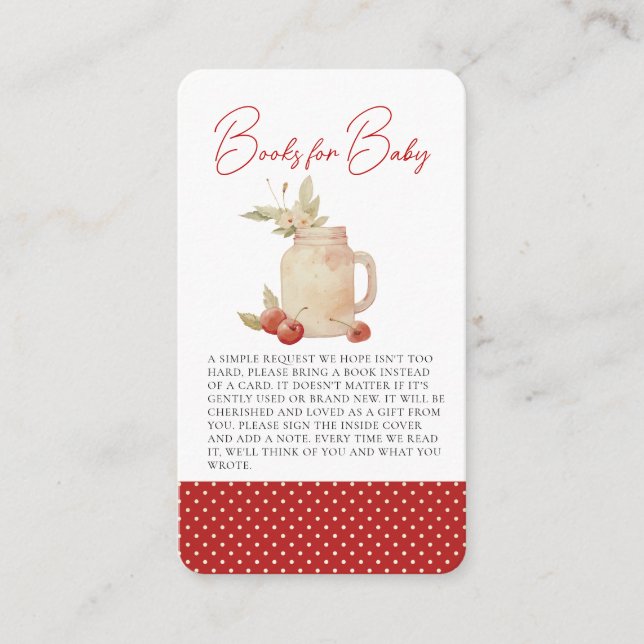 C'est la carte cerise sur le Baby shower supérieur (Devant)