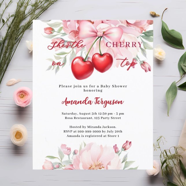 C'est la cerise sur l'invitation du Baby shower av (Créateur téléchargé)