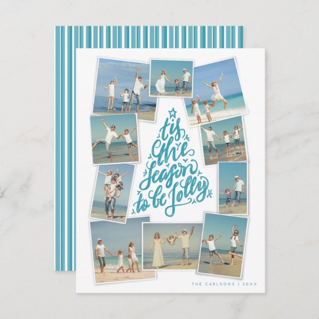 C'est la saison à la main lettré arbre photo colla (Devant / Derrière)