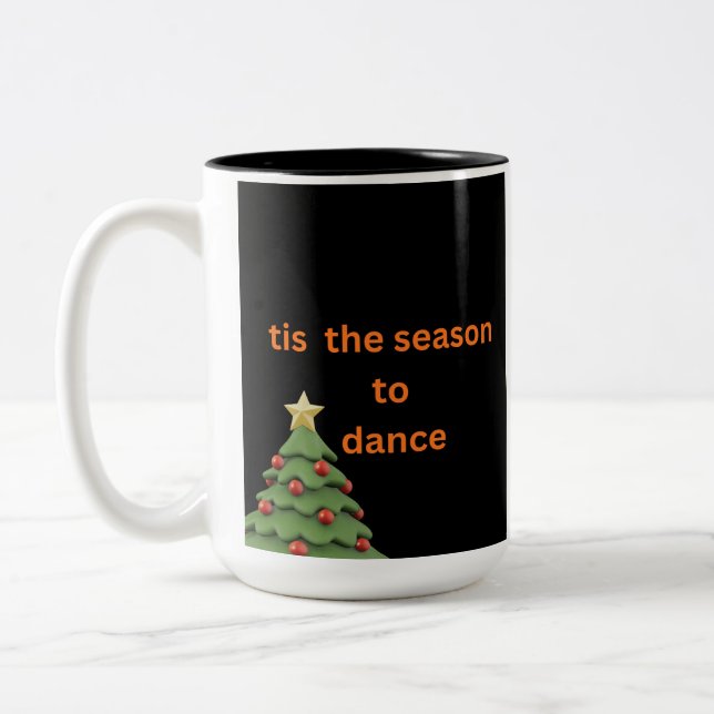 C'est la Saison de Danser Mug de Noël Café (Gauche)