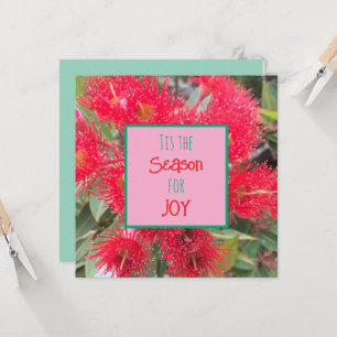 C'est la saison de la joie - gomme à fleurs rouge