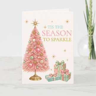 C'est la saison d'étinceler Carte de Noël rétro ro