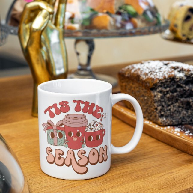 C'est la saison Joyeux Noël Boire du café Mug (Créateur téléchargé)