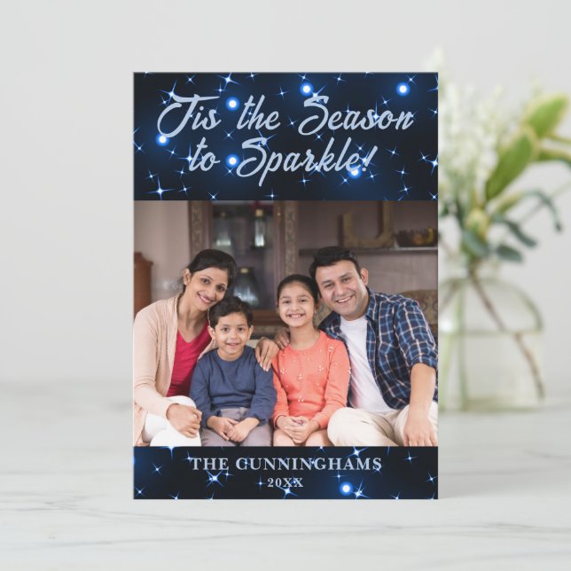 C'est la saison pour étinceler la carte de Noël (Debout devant)