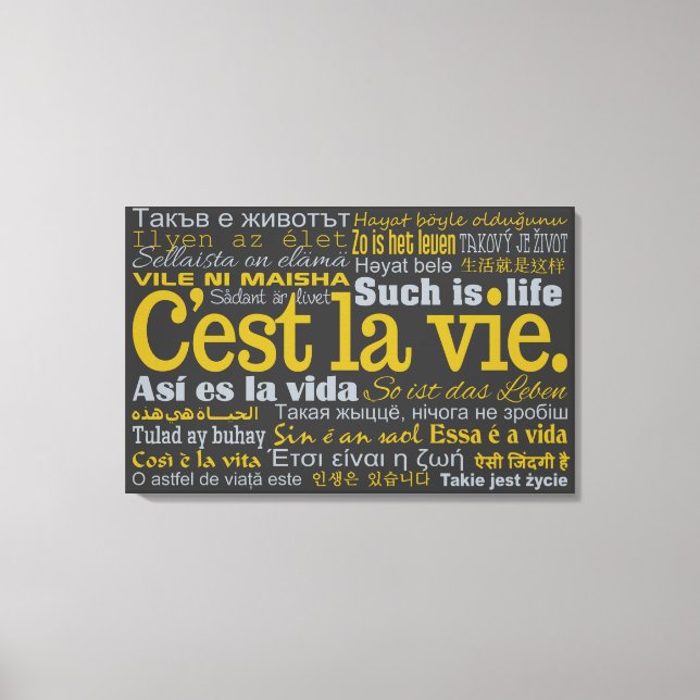 C'est La Vie imprimé sur toile personnalisée (Recto)