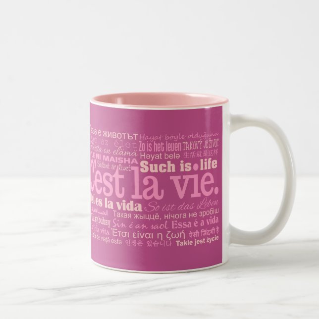 C'est La Vie tasses - choisir style & couleur (Droit)