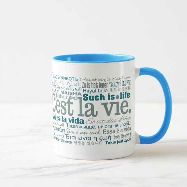 C'est La Vie tasses - choisir style & couleur (Droite)