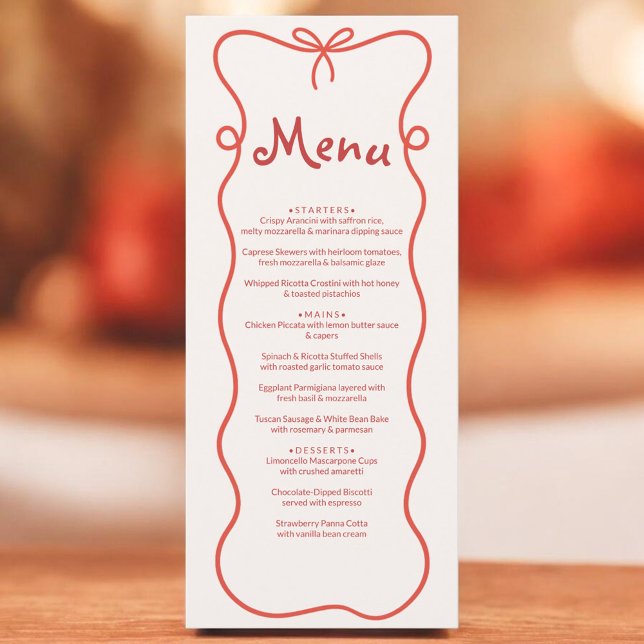 C'est l'Amour Menu de Fête de Mariage Italien Dess (Créateur téléchargé)