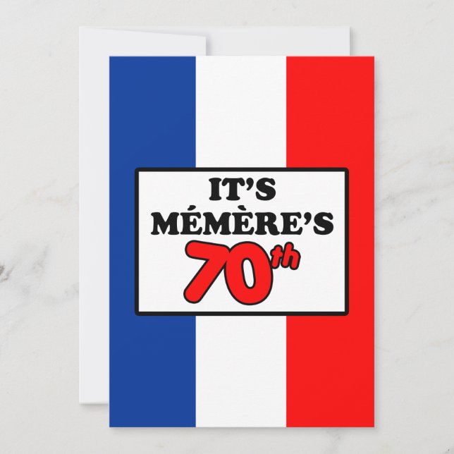 C'est le 70e anniversaire de Memere Invitation du  (Devant)