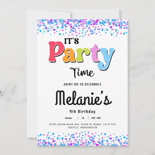 C'est le moment de faire la fête - Invitation à un (Devant)