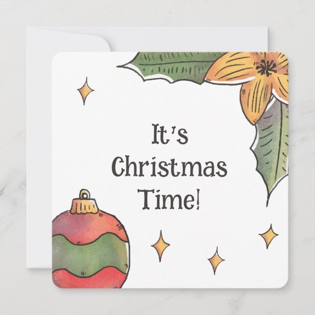 C'est le temps de Noël Carte de Noël mignonne pour (Devant)
