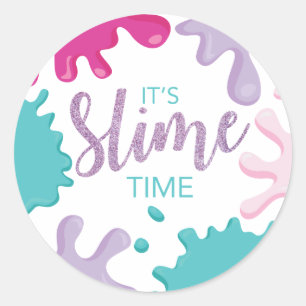 C'est le temps de slime Anniversaire Autocollants 