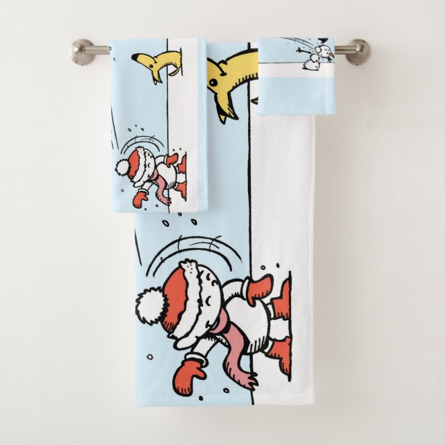 C'est l'ensemble de serviettes de bain d'hiver (En situation)