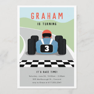 C'est l'heure de la course Anniversaire Invitation