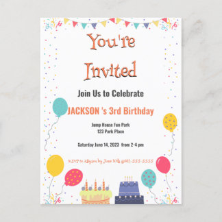 C'est l'heure de la fête Anniversaire Invitation