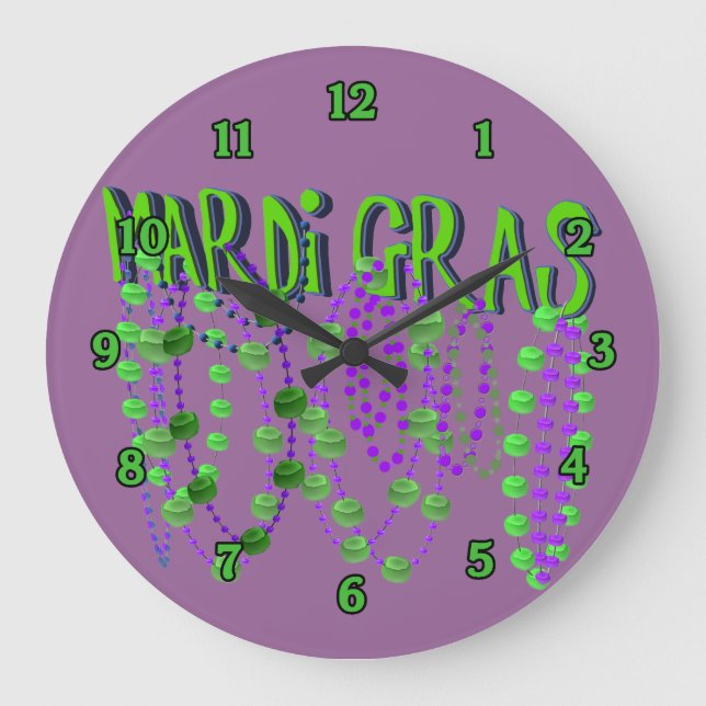 C'est l'heure de Mardi Gras ! Horloge en Acrylique (Recto)